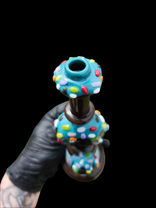 KBG GLASS " CHOCOLATE/AQUA AZUL" MINI TUBE