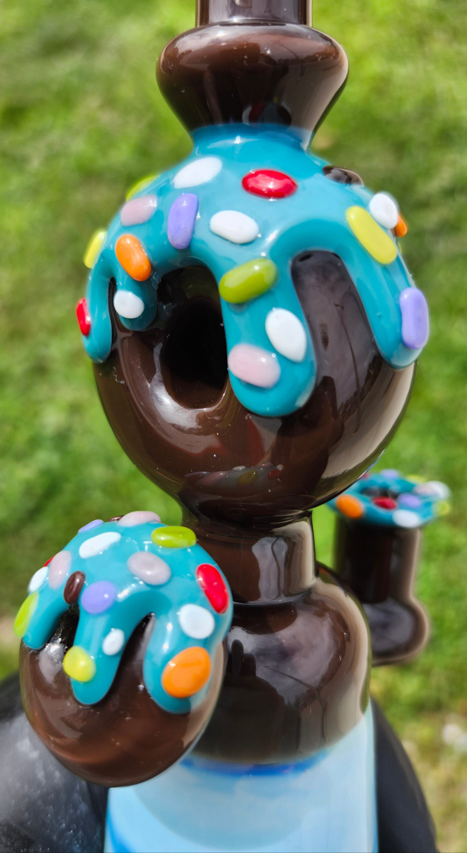 KBG GLASS " CHOCOLATE/AQUA AZUL" MINI TUBE