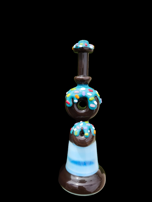KBG GLASS " CHOCOLATE/AQUA AZUL" MINI TUBE