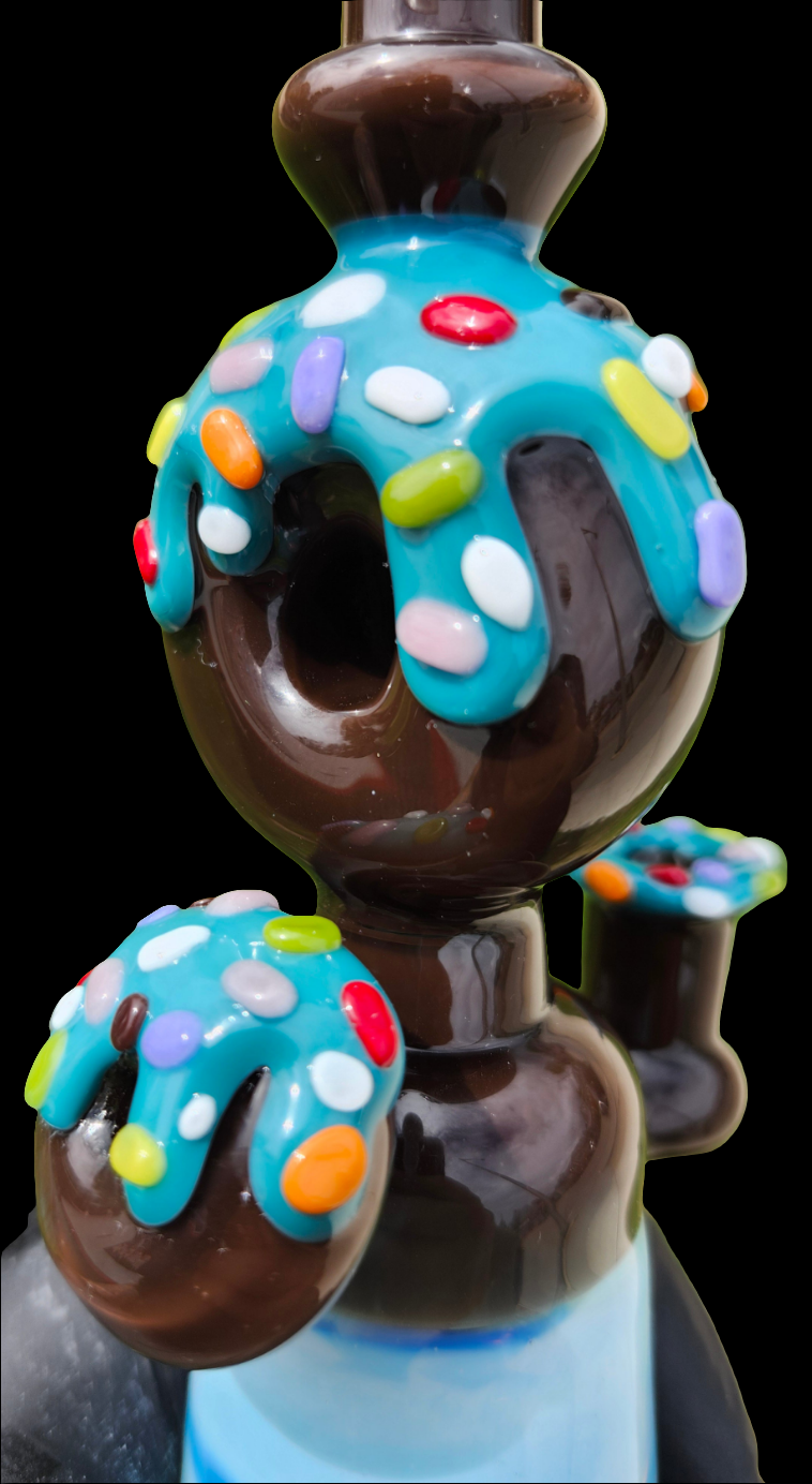 KBG GLASS " CHOCOLATE/AQUA AZUL" MINI TUBE