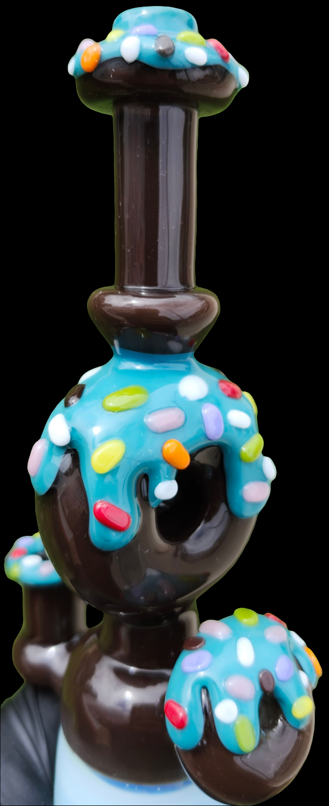 KBG GLASS " CHOCOLATE/AQUA AZUL" MINI TUBE