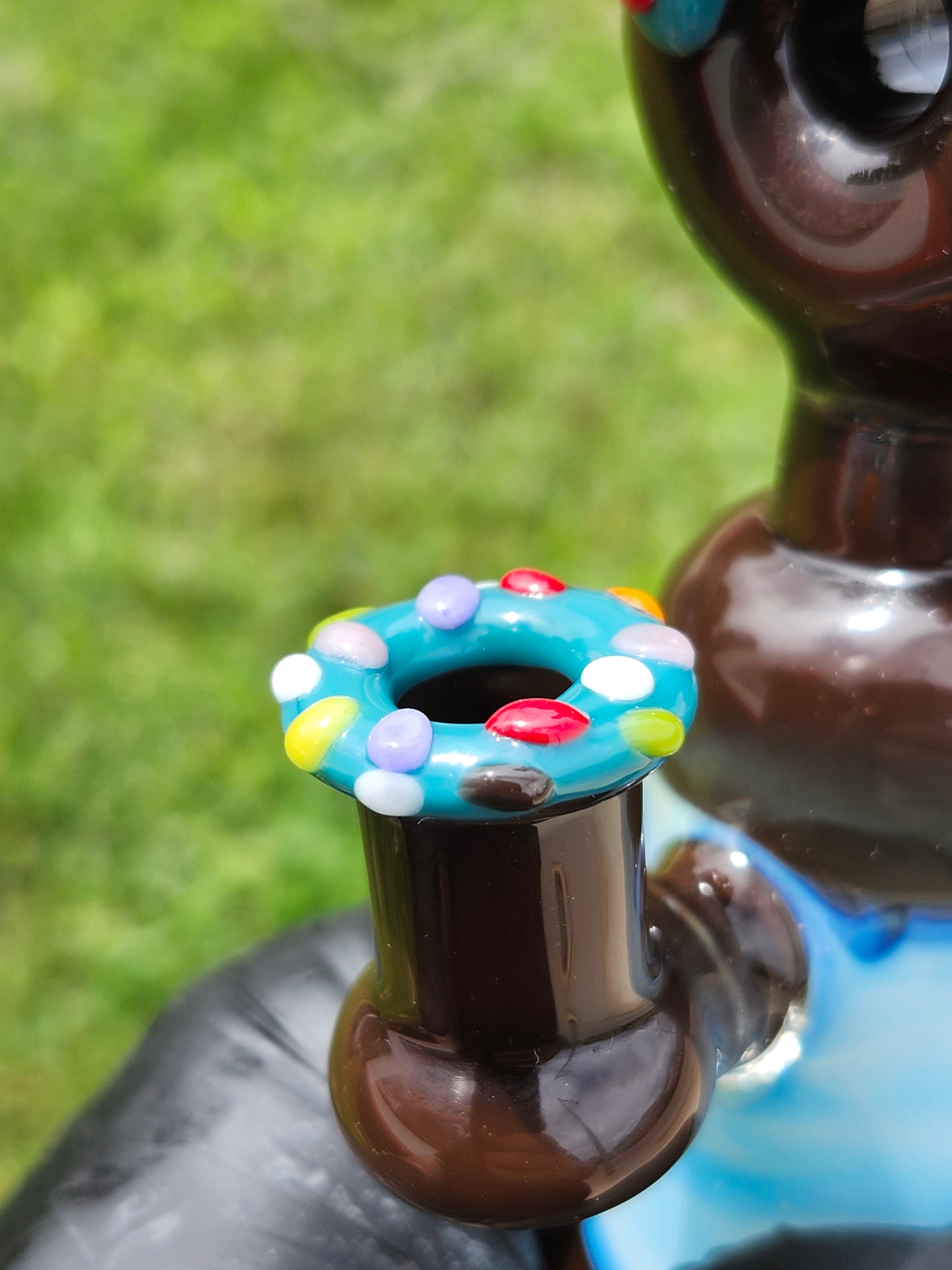 KBG GLASS " CHOCOLATE/AQUA AZUL" MINI TUBE